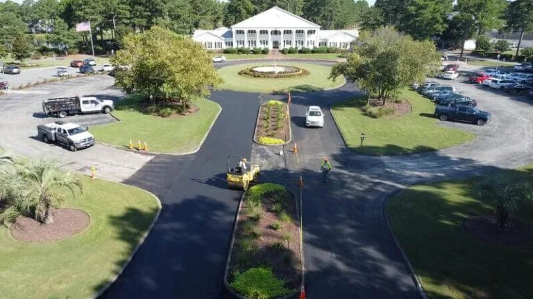 freshly paved driveway
