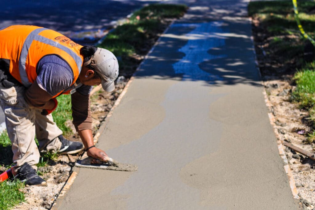 curing concrete sidewalk