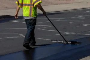 seal coating a parking lot