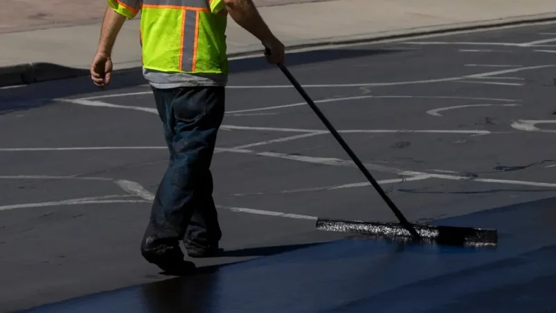 seal coating a parking lot
