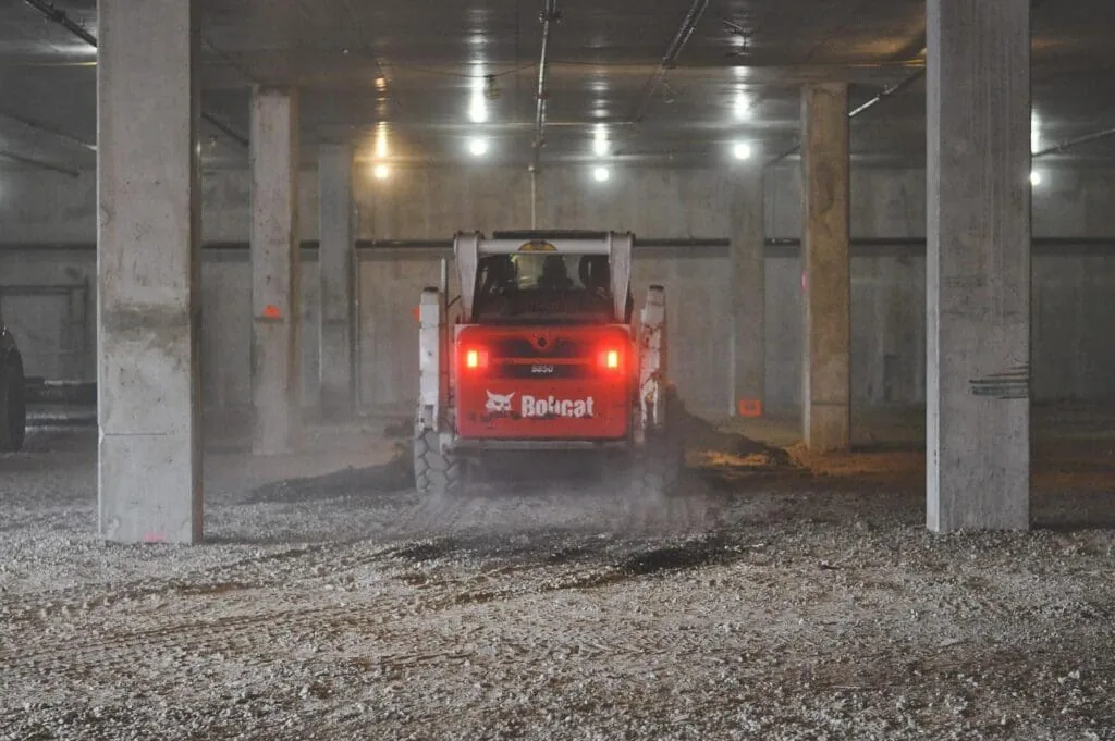 repaving a parking garage
