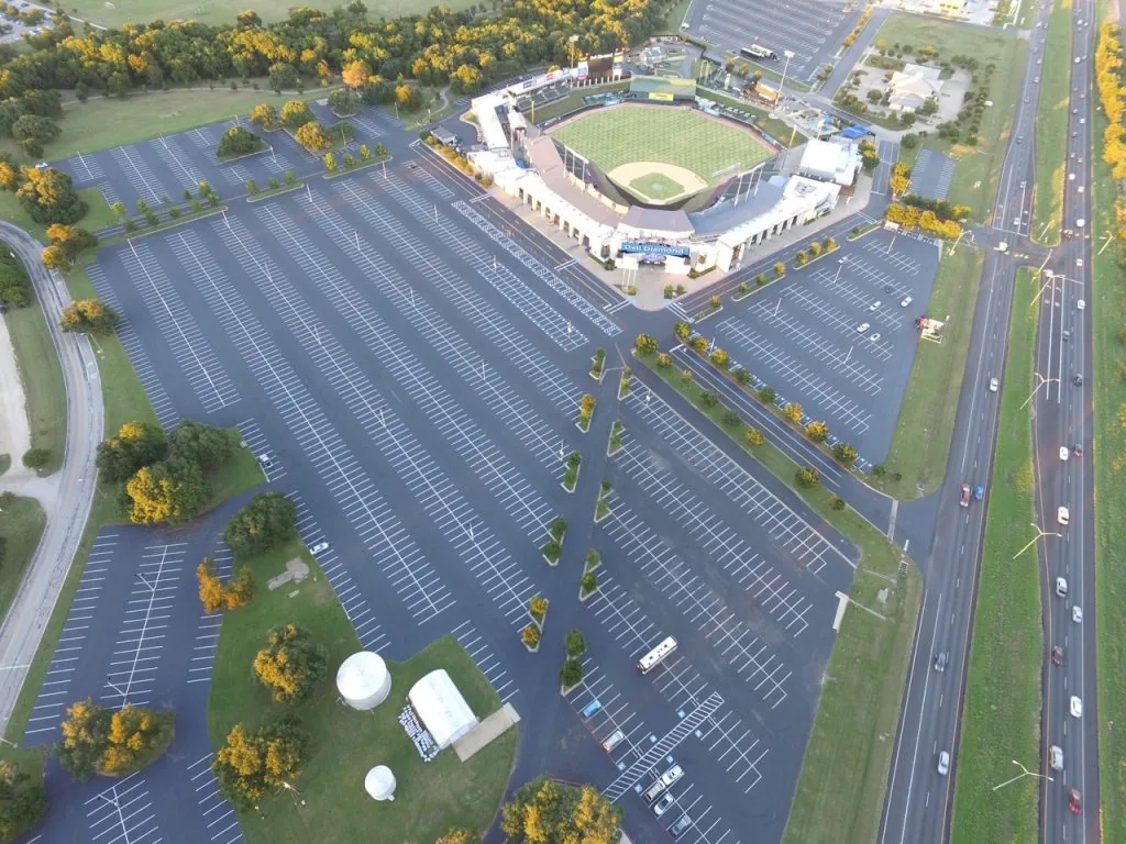 aerial shot of a completed full-depth reclamation