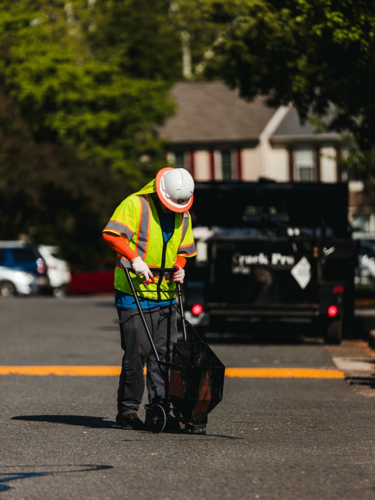 pave america employee crack sealing