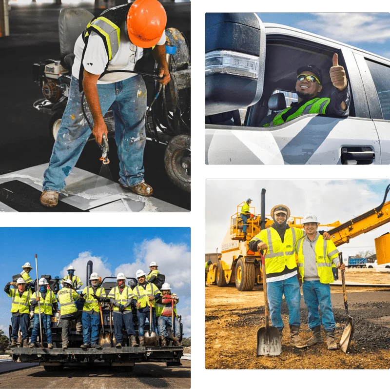 collage of 4 pictures of pave america employees