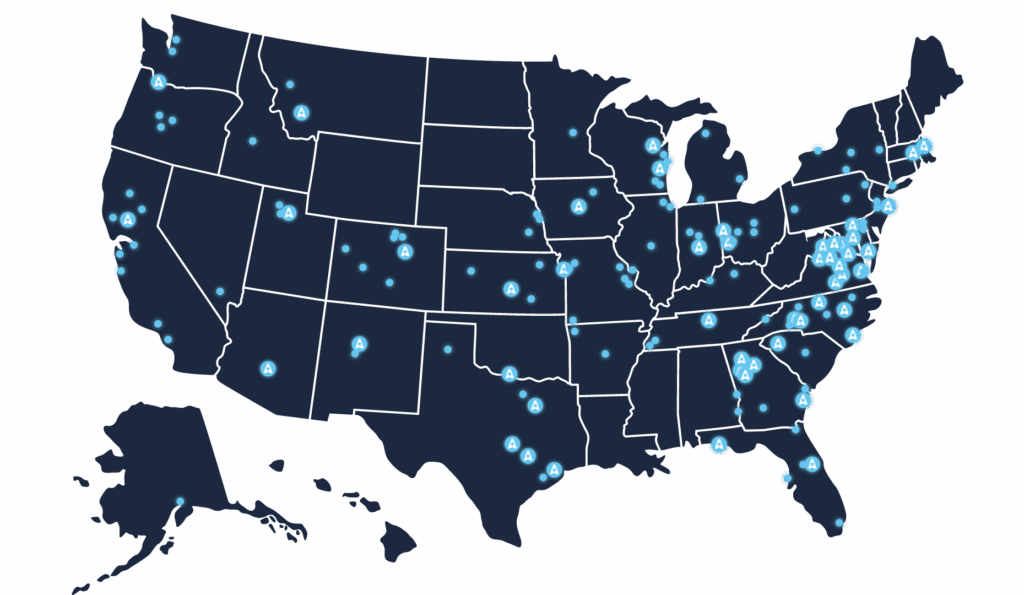 map of pave america locations