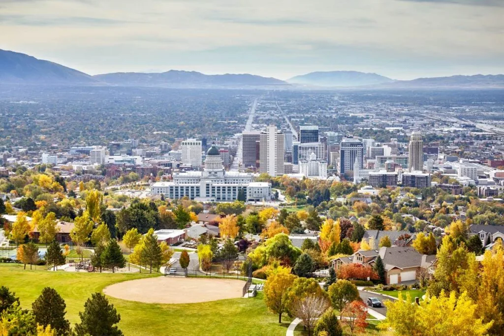 skyline of salt lake city, ut