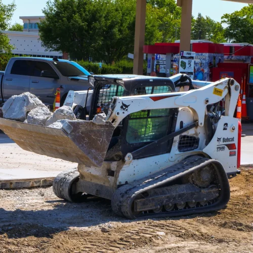 excavation in front of a murphy gas station