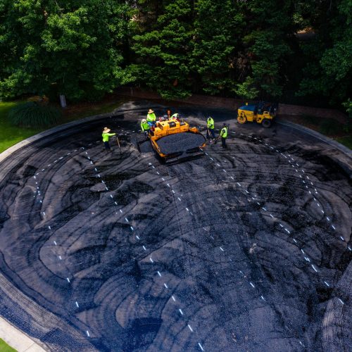 Aerial view of paving job completed by Blackjack Paving company in Maryland.