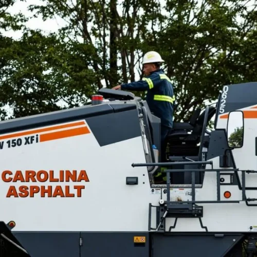 Carolina Asphalt employee on company truck.