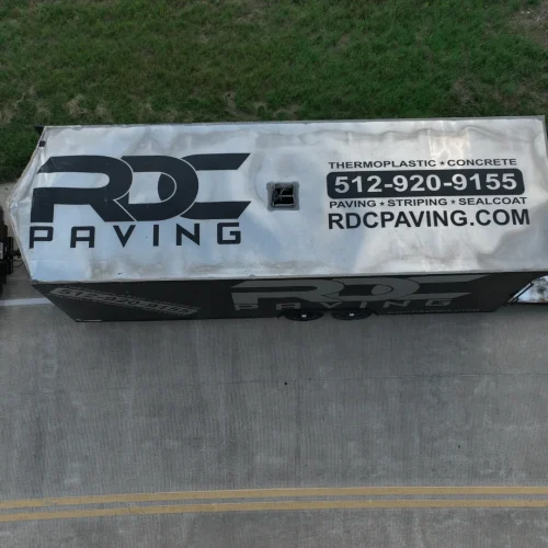 aerial view of an RDC Paving truck