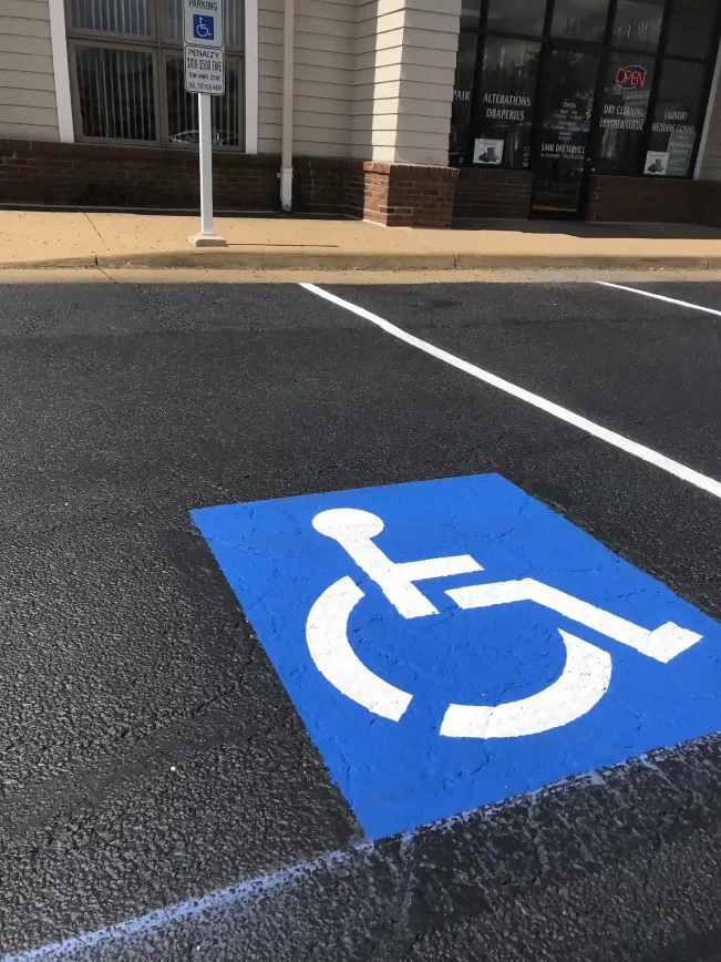 fresh handicap marking on a parking spot