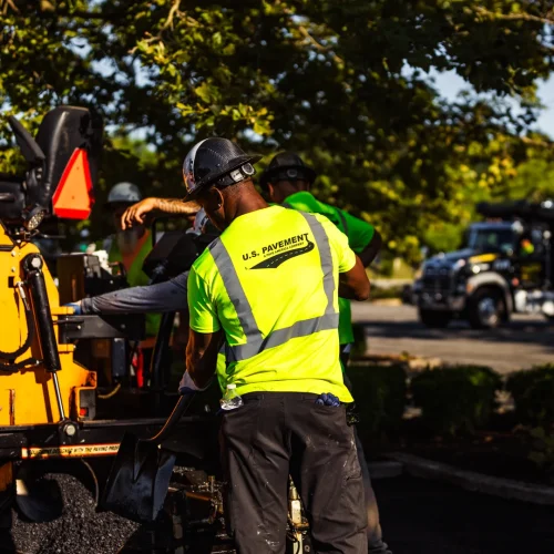 back of a u.s. pavement worker