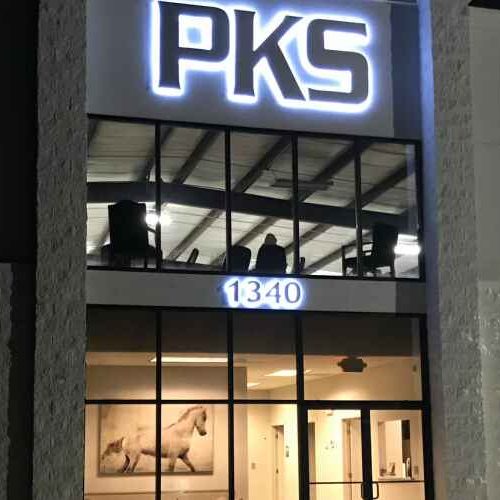PKS Paving office at night.