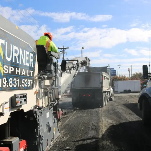 Turner Asphalt employee on company truck.