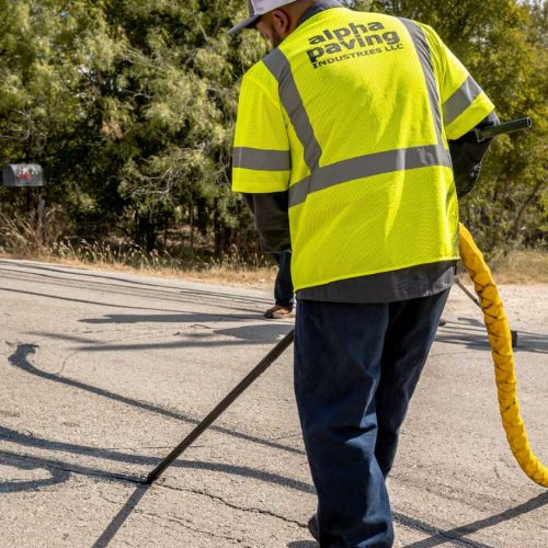 alpha paving employee crack filling