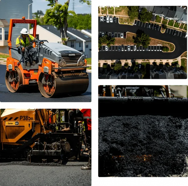 asphalt paving collage