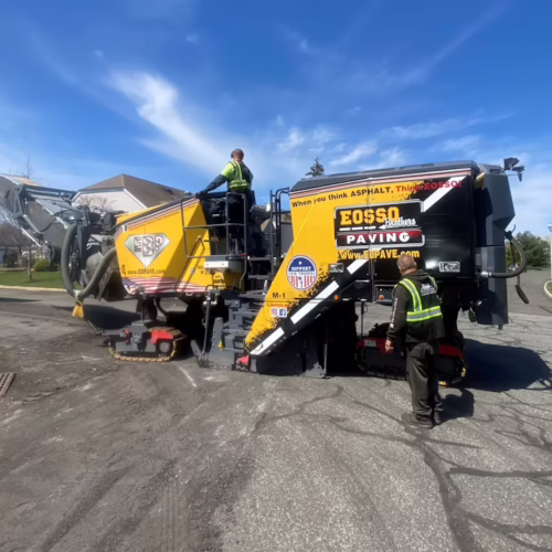 Eosso Brothers Paving employees working on paving project.