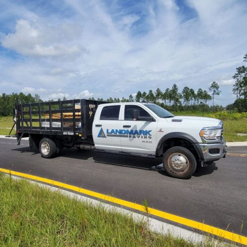 Landmark Paving company truck.